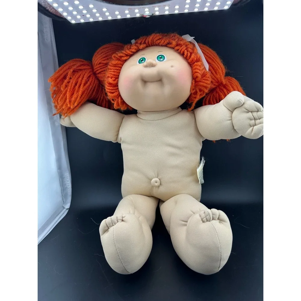 Coleco Cabbage Patch Kids Doll Girl 16in Red Double Pony Green Eyes HM8 OK 1985